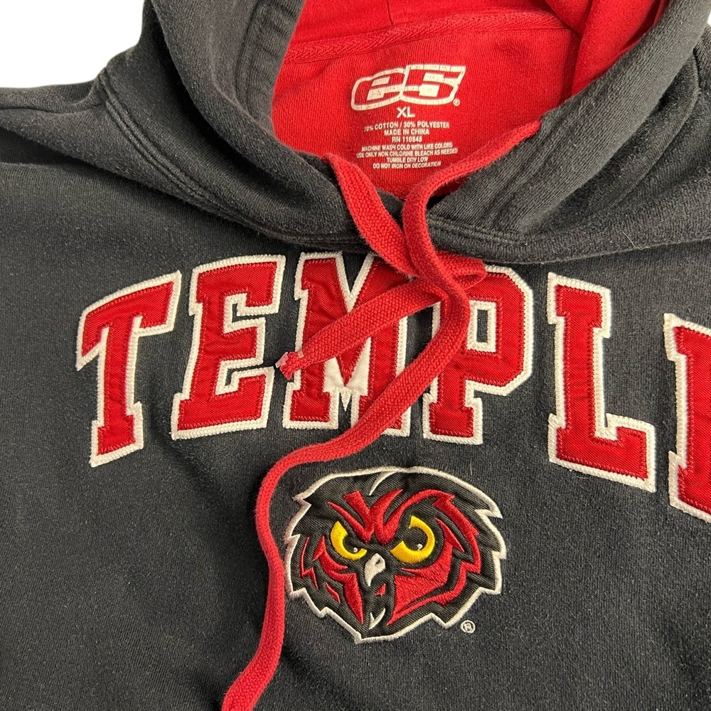 Vintage Y2K Temple Owls Sweatshirt Men's XL Black E5 brand Heavy Warm Thick - Picture 2 of 9
